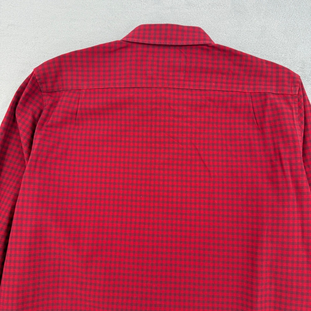 Lacoste Mens Large Regular Fit Gingham Button Down Shirt Red Navy Blue Preppy - Picture 10 of 13